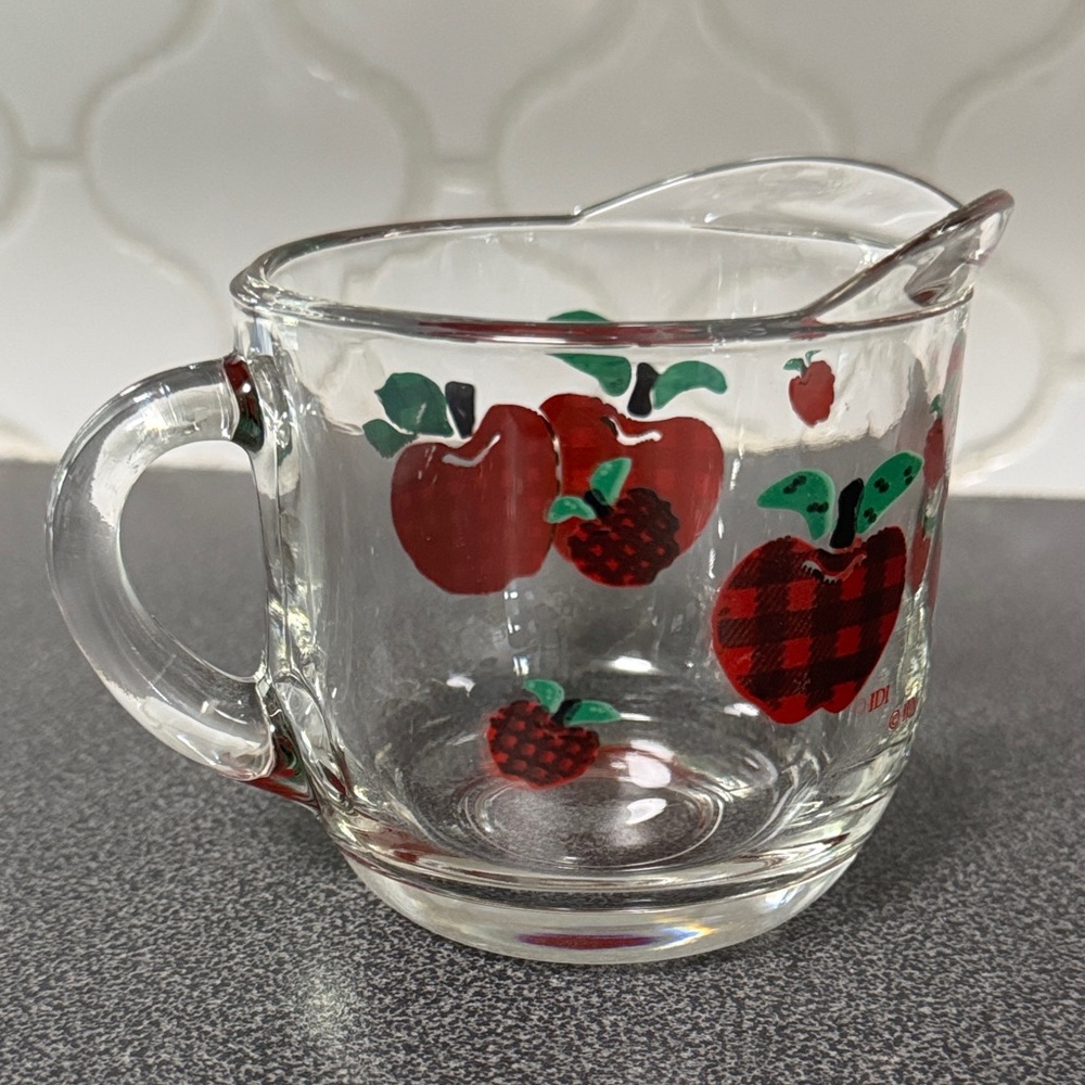 Vintage Applejack Creamer with Red Apple Design